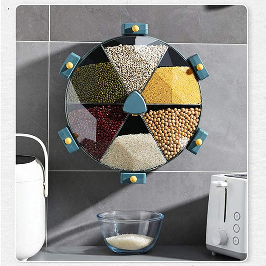 Wall-Mounted Grain Dispenser Rotating Cereal For Kitchen Gadget